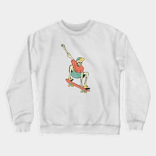 Retro Skater Skeleton Crewneck Sweatshirt